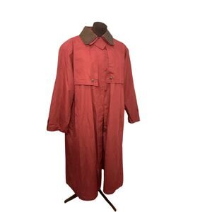 Misty Valley Burnt Red Orange Trench Western Duster Long Cowboy Coat Size XL?